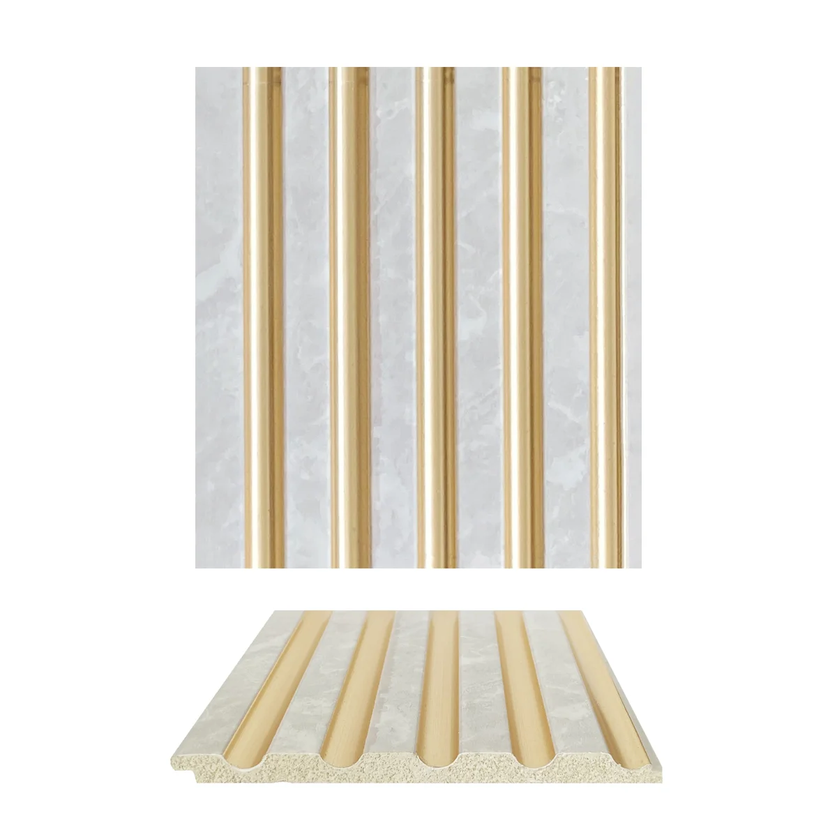 Marbelite PVC Wall Panel Louvers Panel/Planks 8 Feet * 5 Inch - ETO 1023 ND