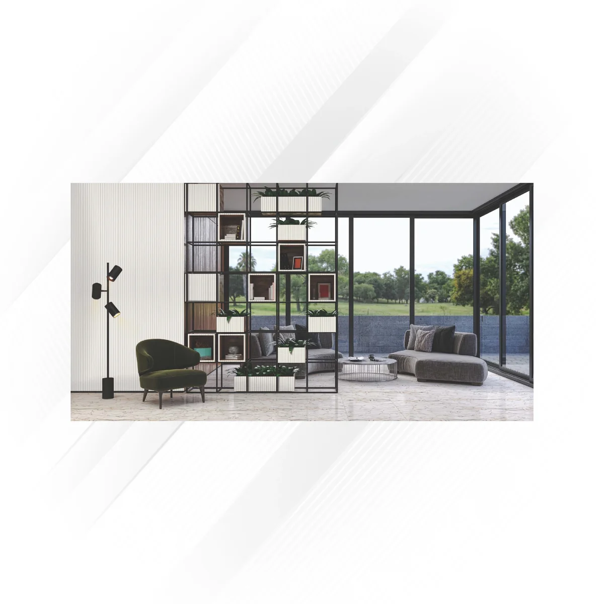 Sirocco Twin Louvers & Laminates 8 Feet * 4 Feet | GL-14002 (Laminates)