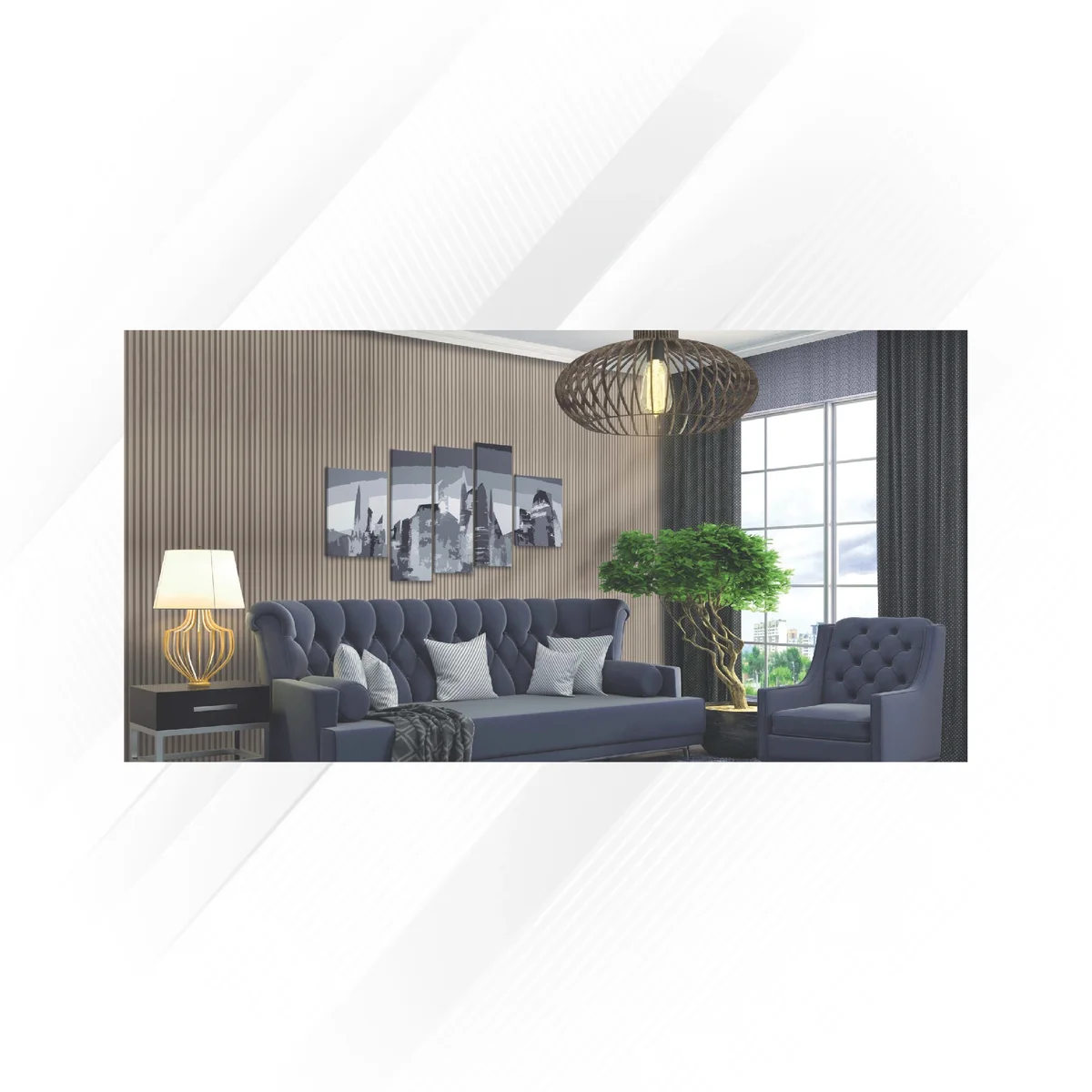 Sirocco Twin Louvers & Laminates 8 Feet * 5 Inch | GL-13005 (Louvers)