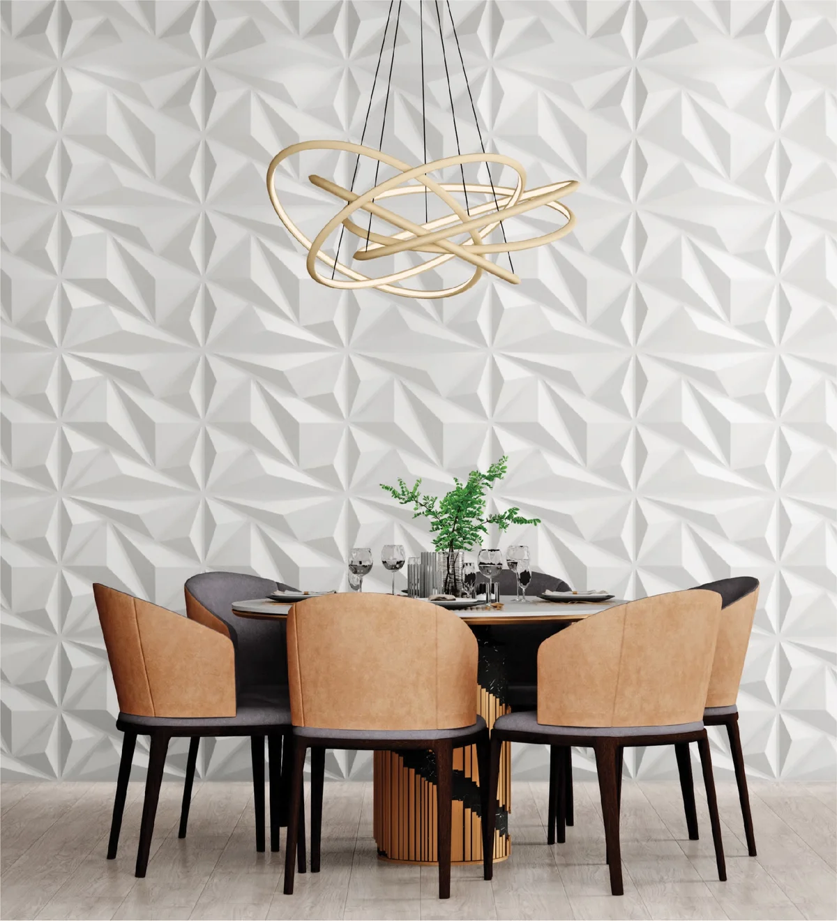 Dekoish Non - Self Adhesive 3D PVC Panel | Alps - Walnut Wood