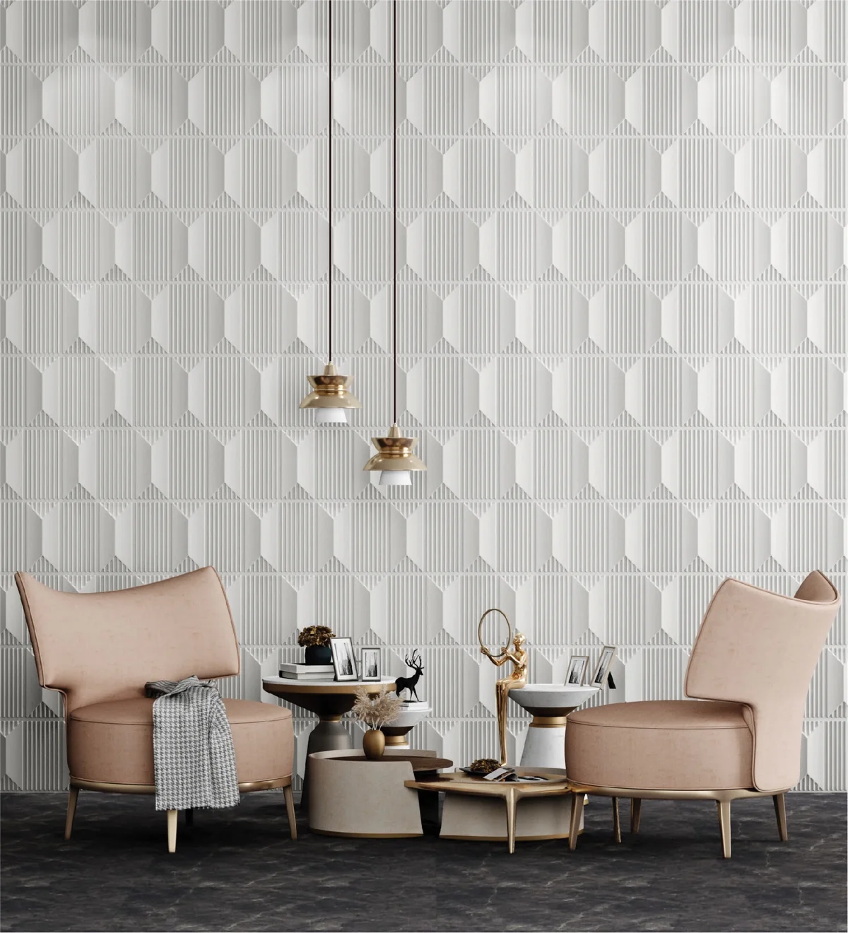 Dekoish Non - Self Adhesive 3D PVC Panel | Artisan - Ruby Rose