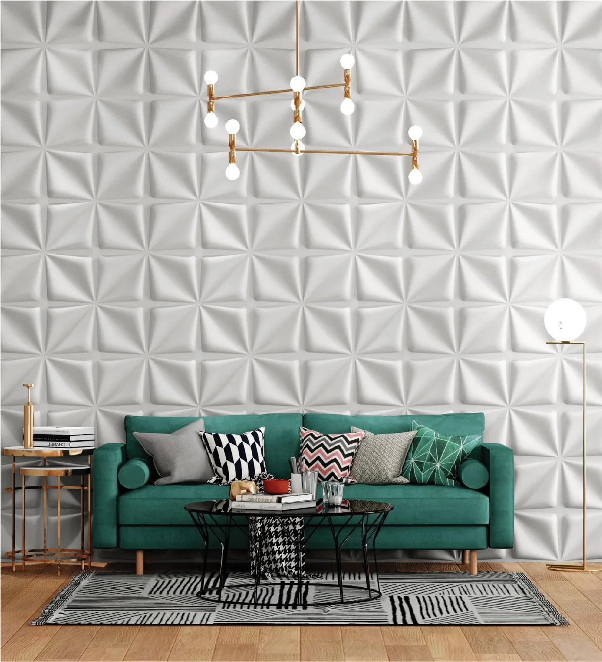 Dekoish Non - Self Adhesive 3D PVC Panel | Bloom - White Marble