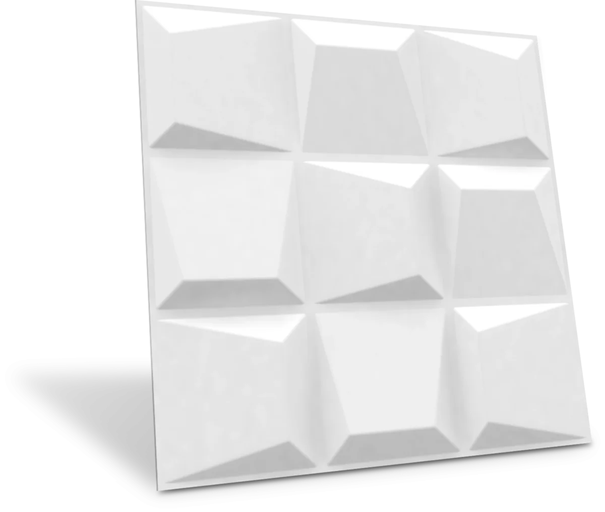 Dekoish Non - Self Adhesive 3D PVC Panel | Cubical - White