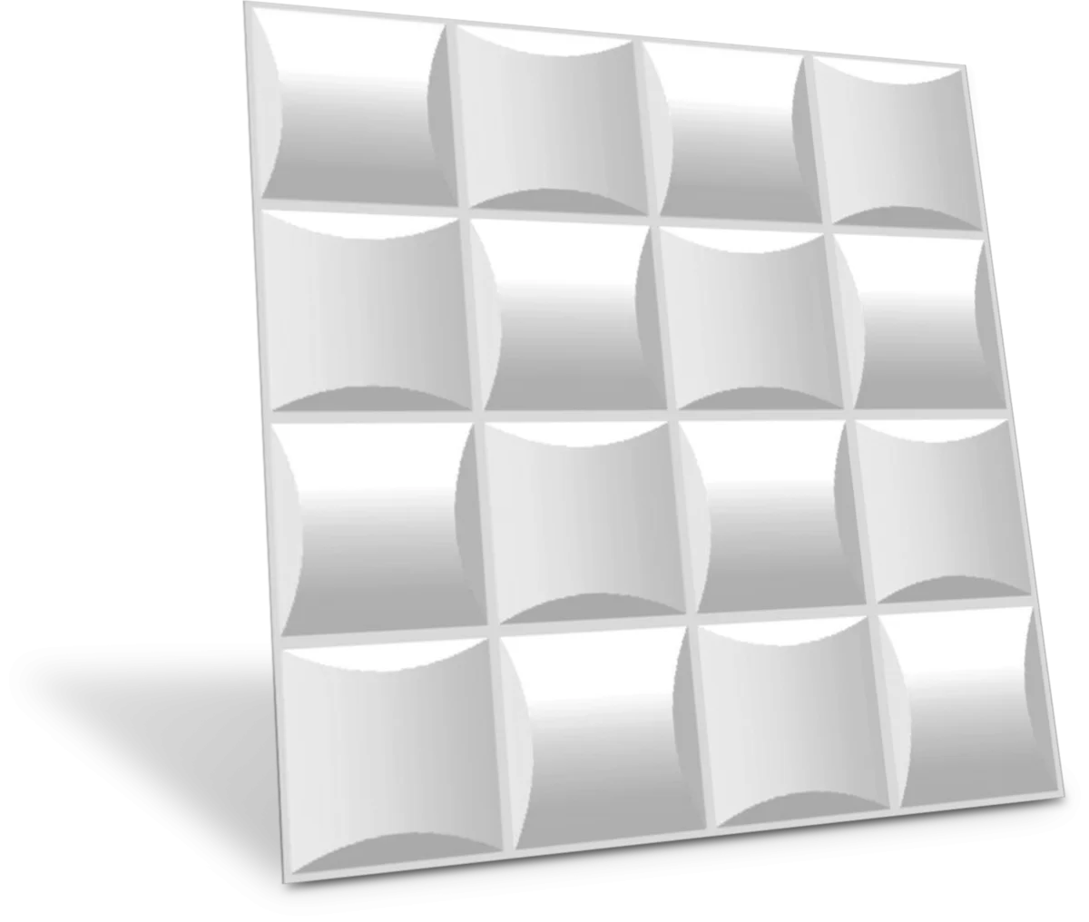 Dekoish Non - Self Adhesive 3D PVC Panel | Block - White