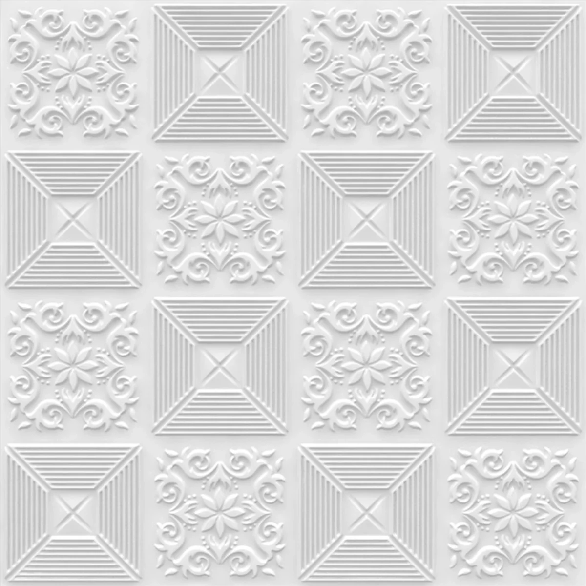 Dekoish Self-Adhesive 3D PVC Panel | TP 104 - White