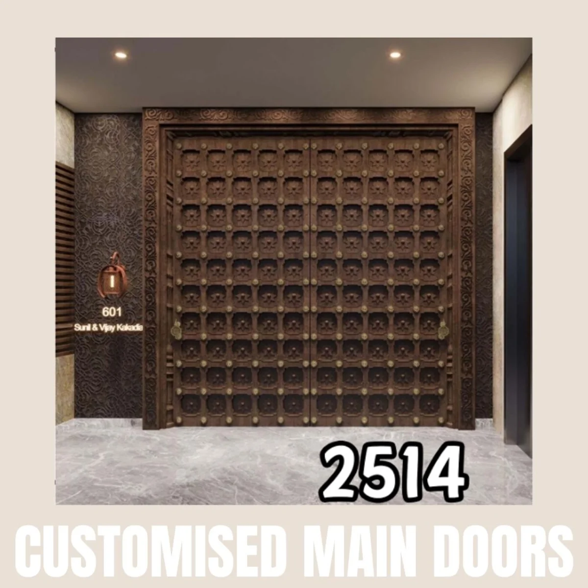 Panelx 3D HDHMR Main Door 12MM (Customised/Paintable) | 8 Feet * 4 Feet | 2514