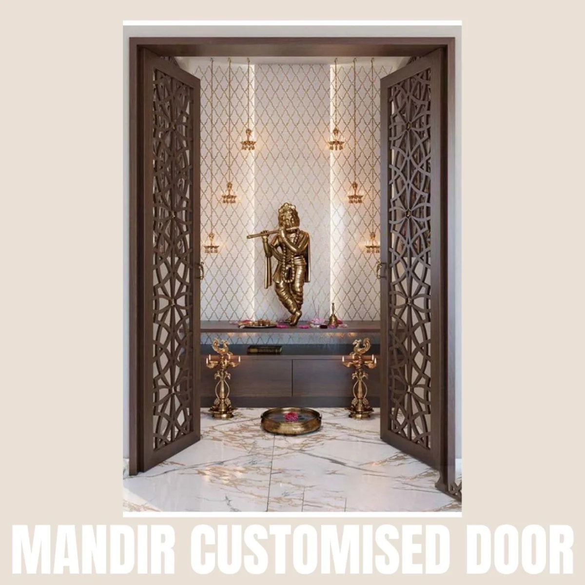 Panelx 3D HDHMR Mandir Door 12MM (Customised/Paintable) | 8 Feet * 4 Feet | 2573