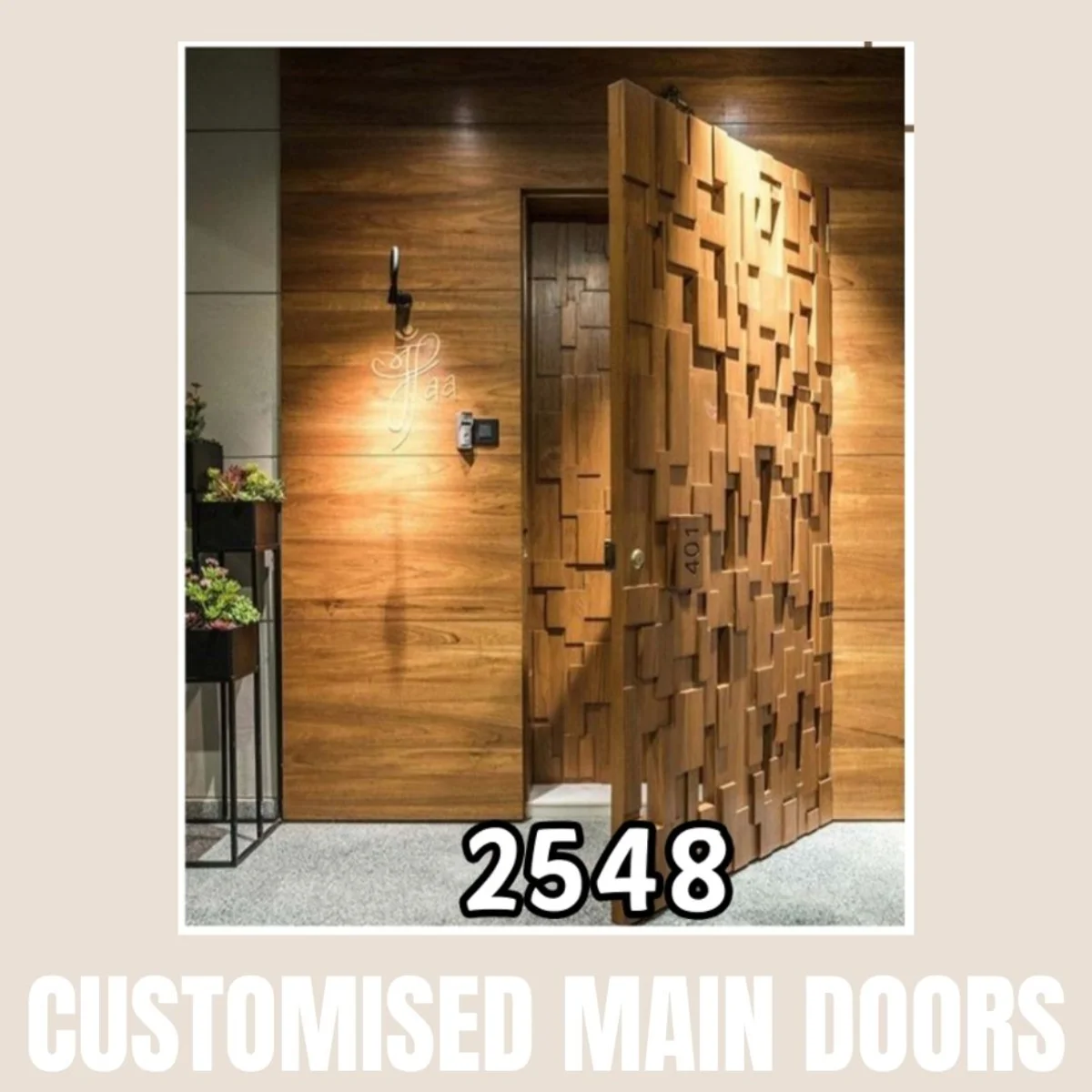 Panelx 3D HDHMR Main Door 12MM (Customised/Paintable) | 8 Feet * 4 Feet | 2548