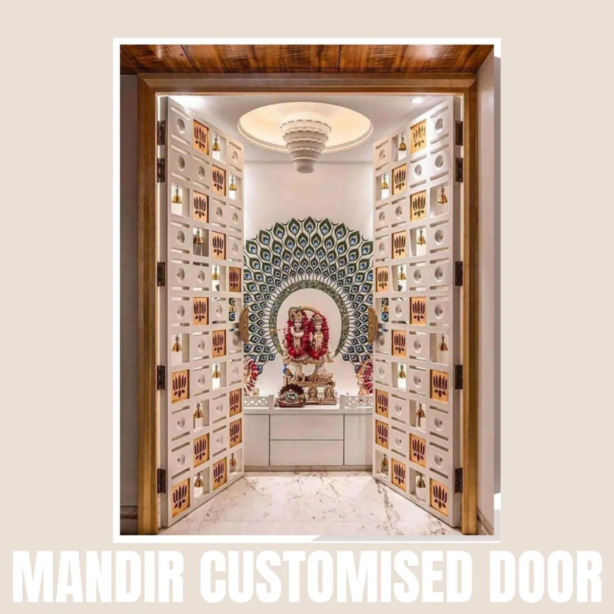 Panelx 3D HDHMR Mandir Door 12MM (Customised/Paintable) | 8 Feet * 4 Feet | 2583