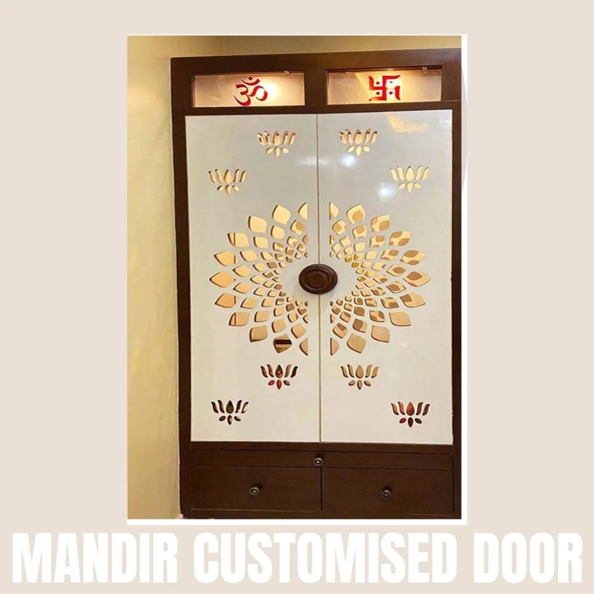 Panelx 3D HDHMR Mandir Door 25MM (Customised/Paintable) | 8 Feet * 4 Feet | 2586