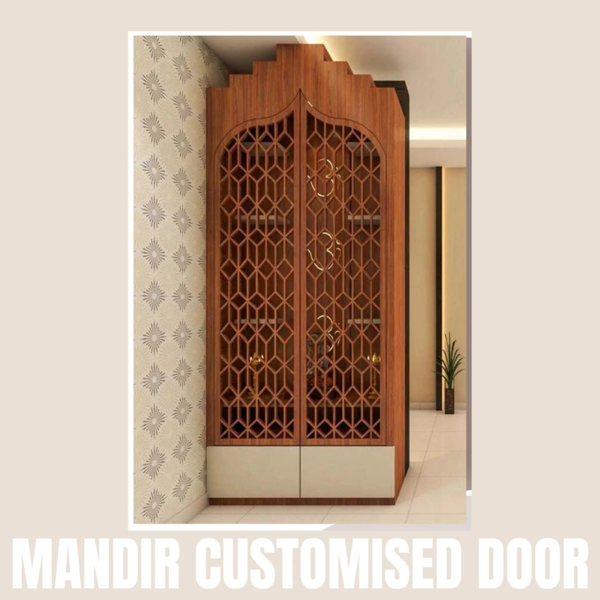 Panelx 3D HDHMR Mandir Door 12MM (Customised/Paintable) | 8 Feet * 4 Feet | 2587