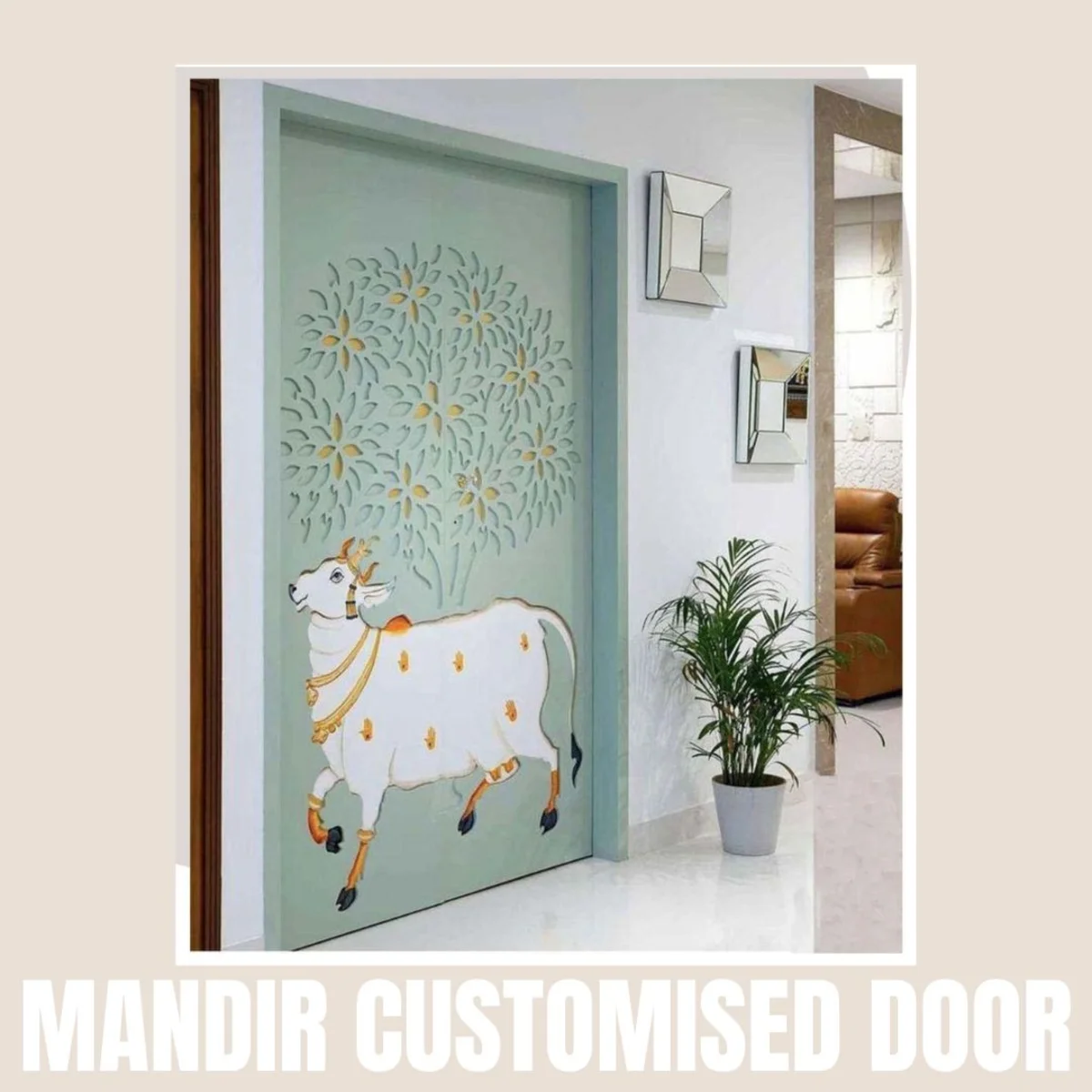 Panelx 3D HDHMR Mandir Door 12MM (Customised/Paintable) | 8 Feet * 4 Feet | 2588