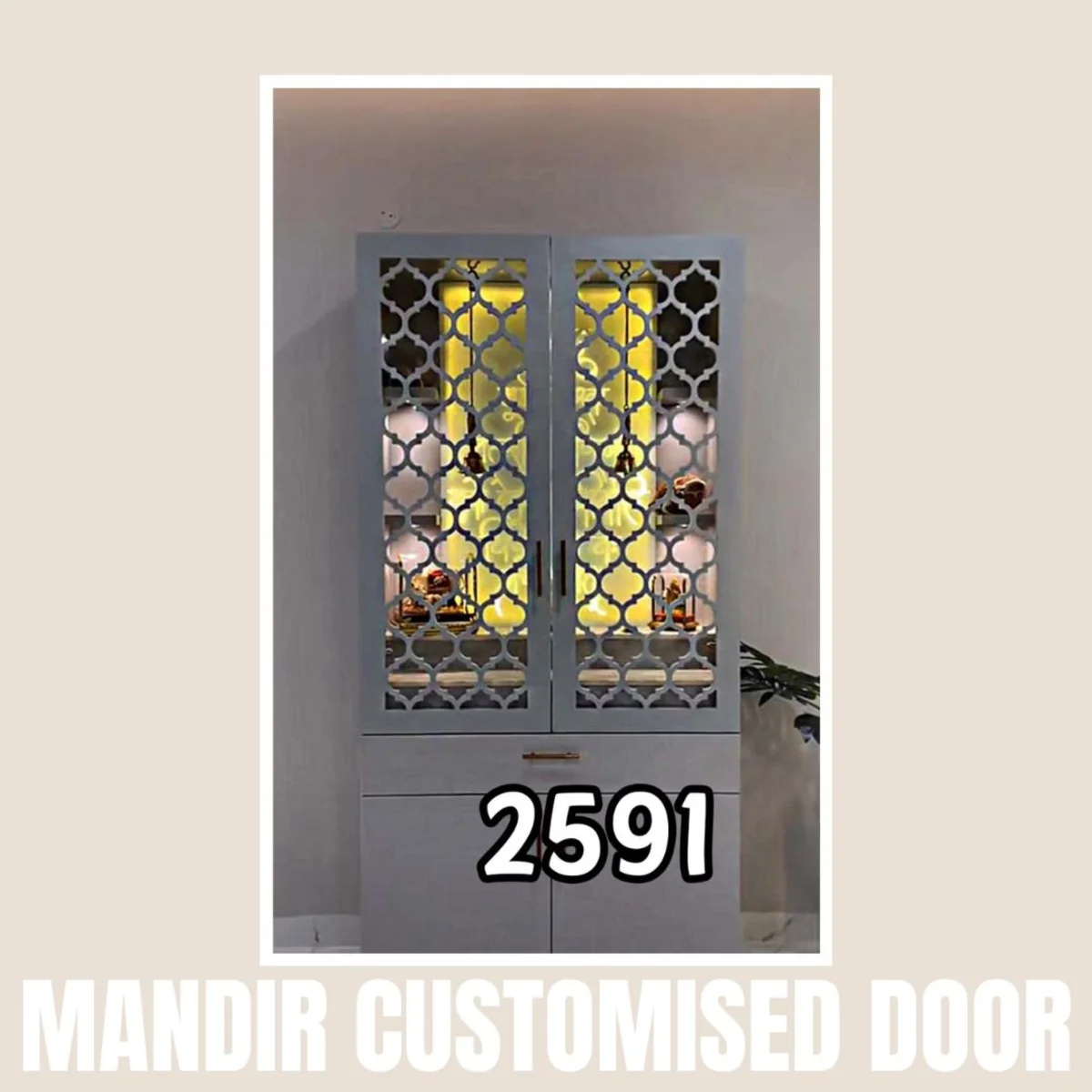 Panelx 3D HDHMR Mandir Door 12MM (Customised/Paintable) | 8 Feet * 4 Feet | 2591