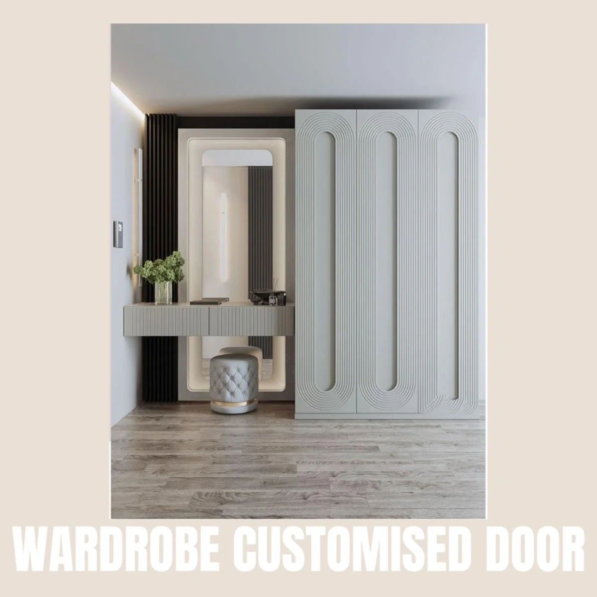 Panelx 3D HDHMR Wardrobe Door 12MM (Customised/Paintable) | 8 Feet * 4 Feet | 2593