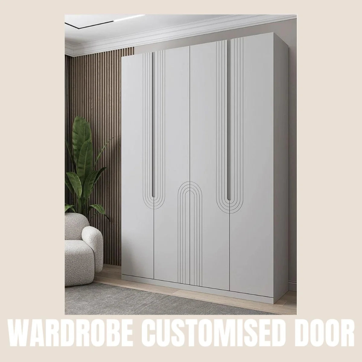 Panelx 3D HDHMR Wardrobe Door 12MM (Customised/Paintable) | 8 Feet * 4 Feet | 2604