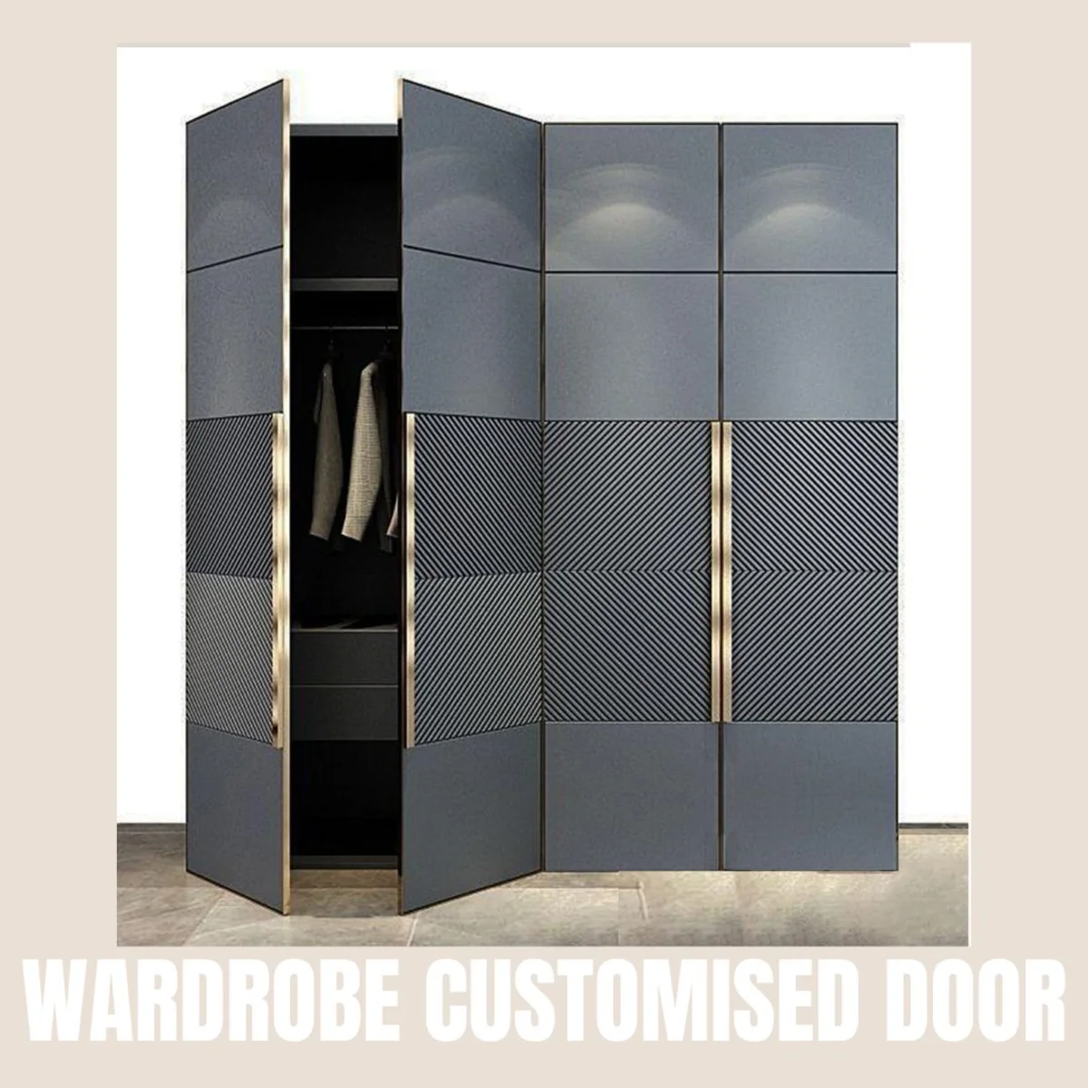 Panelx 3D HDHMR Wardrobe Door 12MM (Customised/Paintable) | 8 Feet * 4 Feet | 2608