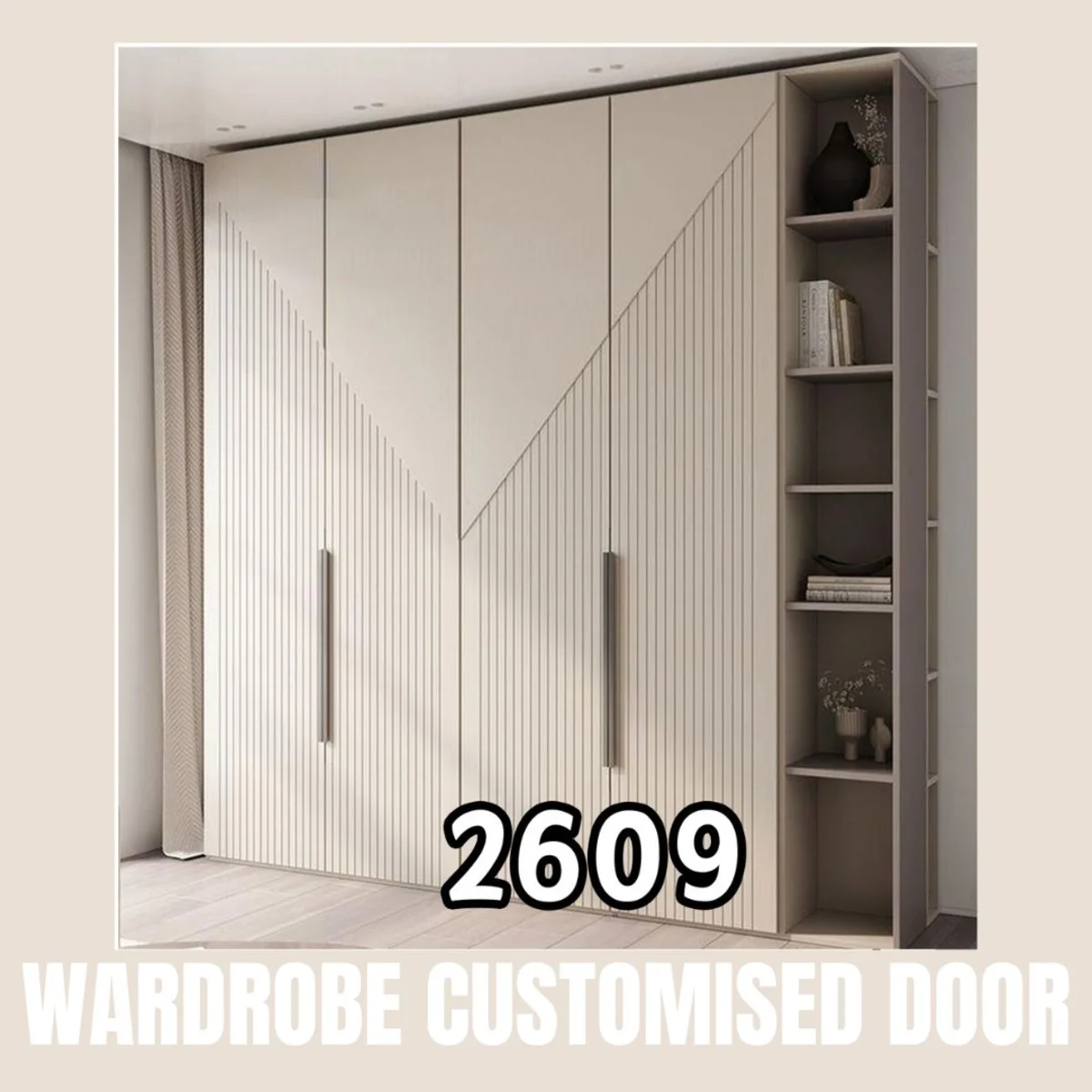 Panelx 3D HDHMR Wardrobe Door 35MM (Customised/Paintable) | 8 Feet * 4 Feet | 2609