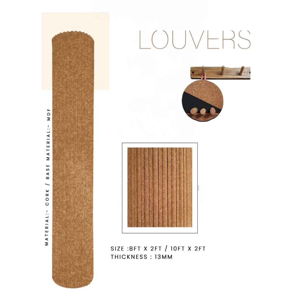 Sutton Premium Flexible Louvers Panel/Planks 8 Feet * 2 Feet - 1940