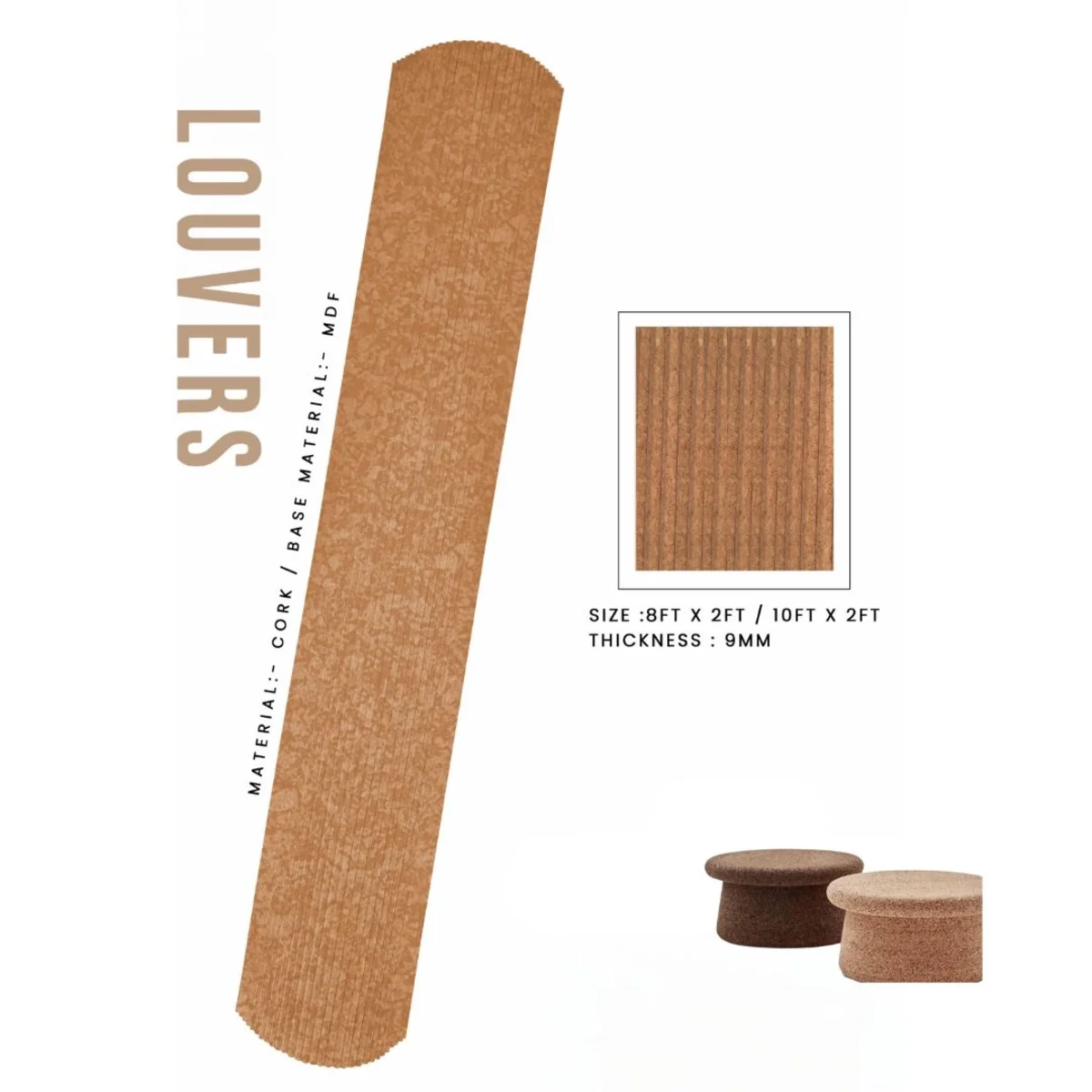 Sutton Premium Flexible Louvers Panel/Planks 8 Feet * 2 Feet - 1942