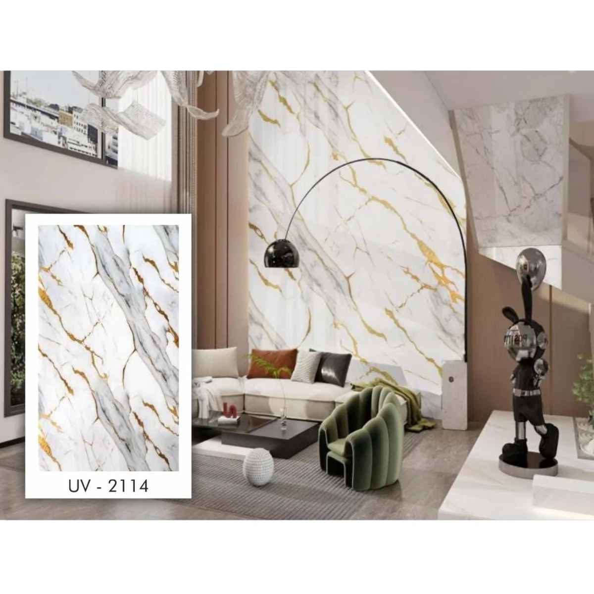 StoneX UV Marble Sheet 8 Feet * 4 Feet - UV 2114