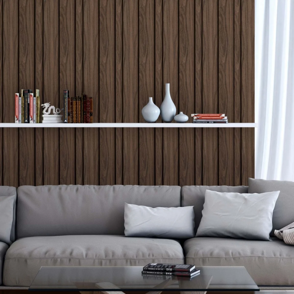 Decora PVC Wall Panel Louvers Panel/Planks 8 Feet * 5 Inch | LC - 1006