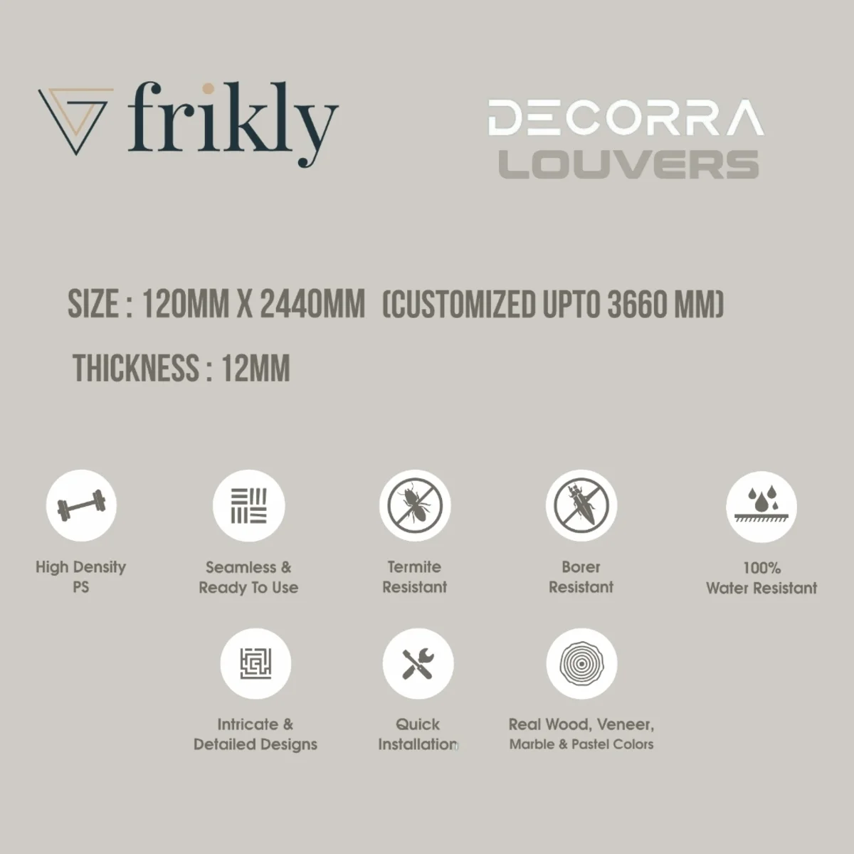 Decora PVC Wall Panel Louvers Panel/Planks 8 Feet * 5 Inch | LC - 2002