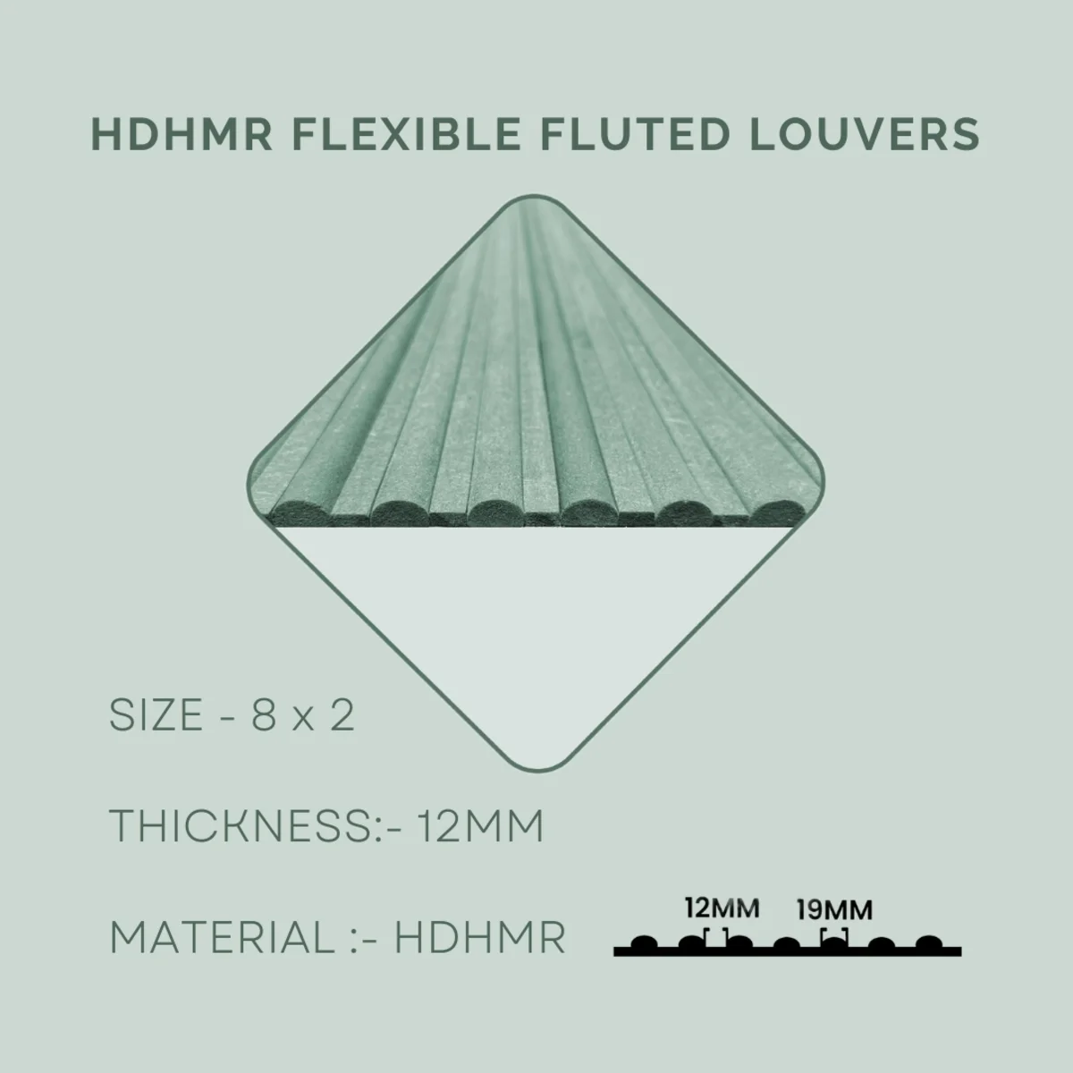 Panelx Flexible Fluted HDHMR Louvers Panel | 8 Feet * 2 Feet | 2801