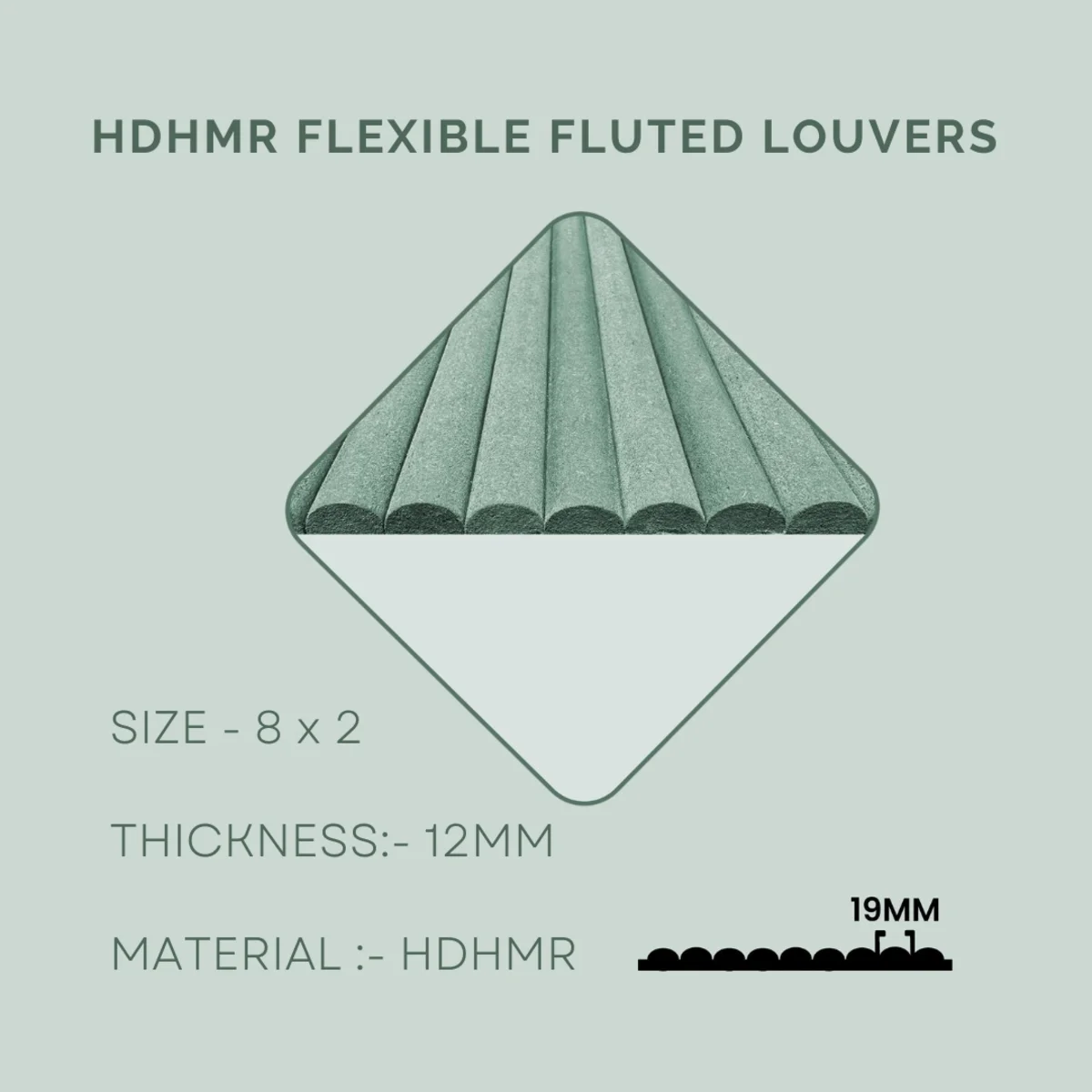 Panelx Flexible Fluted HDHMR Louvers Panel | 8 Feet * 2 Feet | 2802