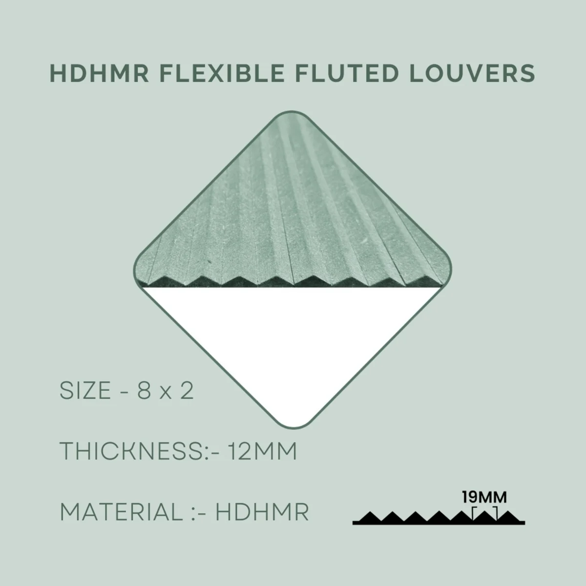 Panelx Flexible Fluted HDHMR Louvers Panel | 8 Feet * 2 Feet | 2803