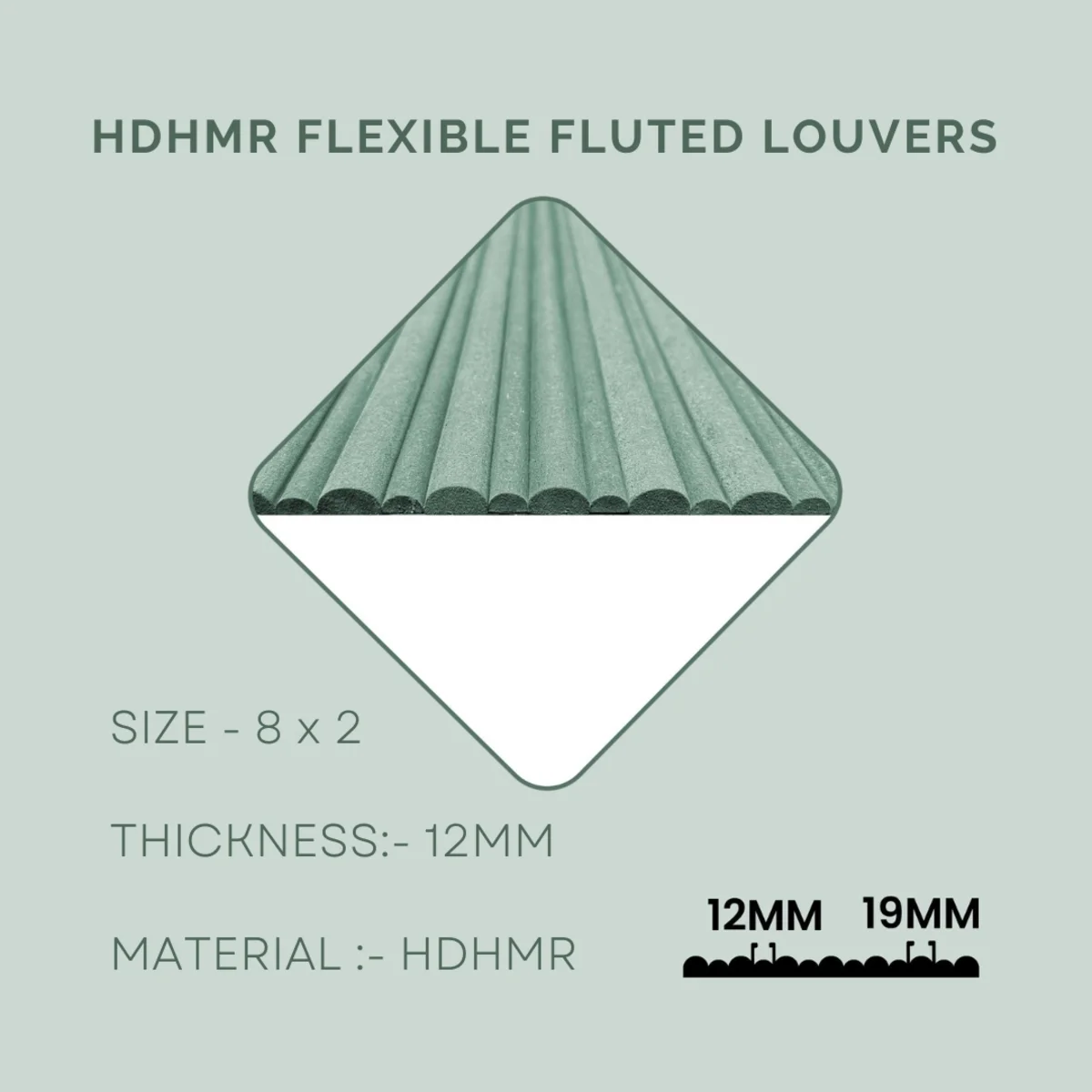 Panelx Flexible Fluted HDHMR Louvers Panel | 8 Feet * 2 Feet | 2804