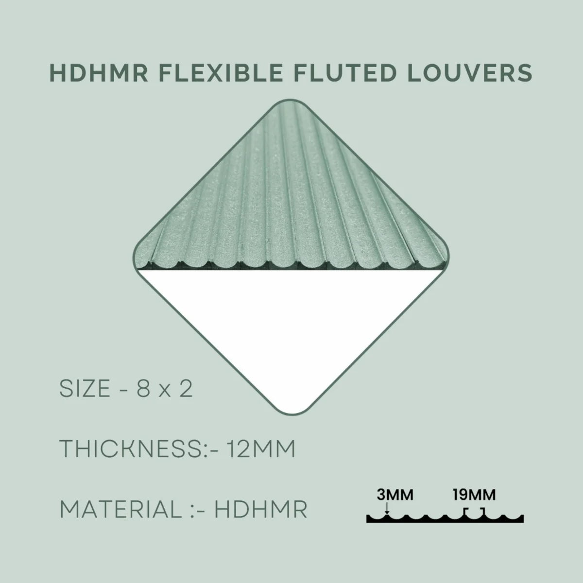 Panelx Flexible Fluted HDHMR Louvers Panel | 8 Feet * 2 Feet | 2805