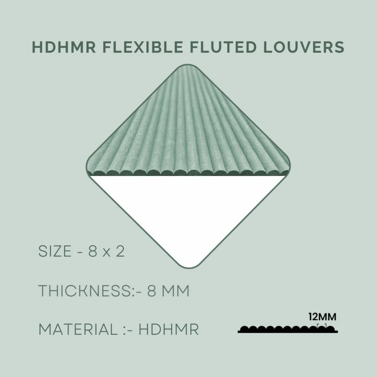Panelx Flexible Fluted HDHMR Louvers Panel | 8 Feet * 2 Feet | 2806