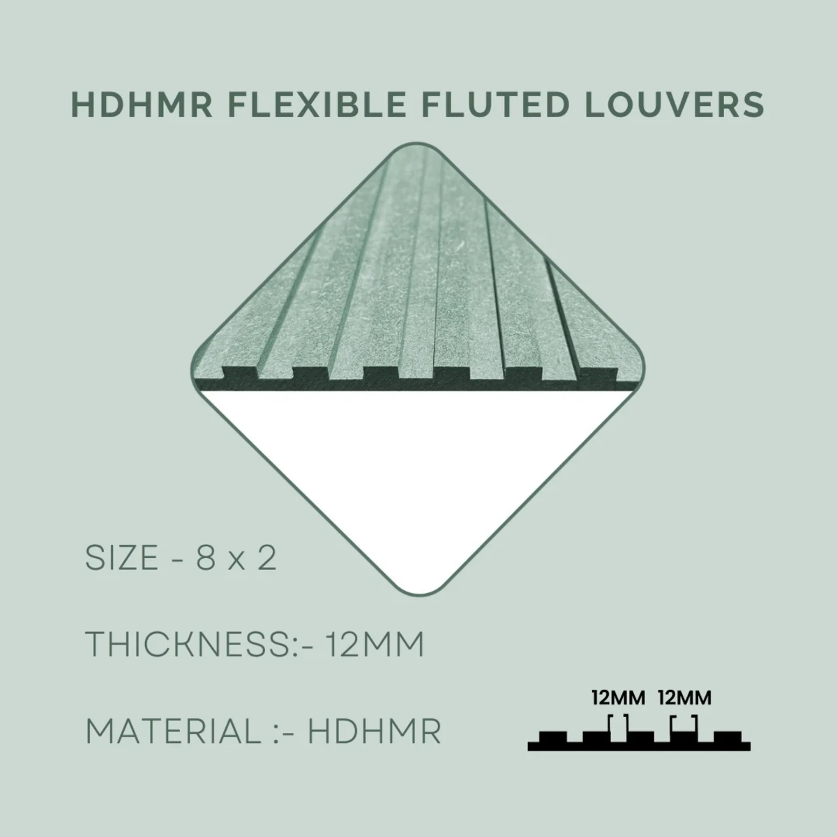 Panelx Flexible Fluted HDHMR Louvers Panel | 8 Feet * 2 Feet | 2807
