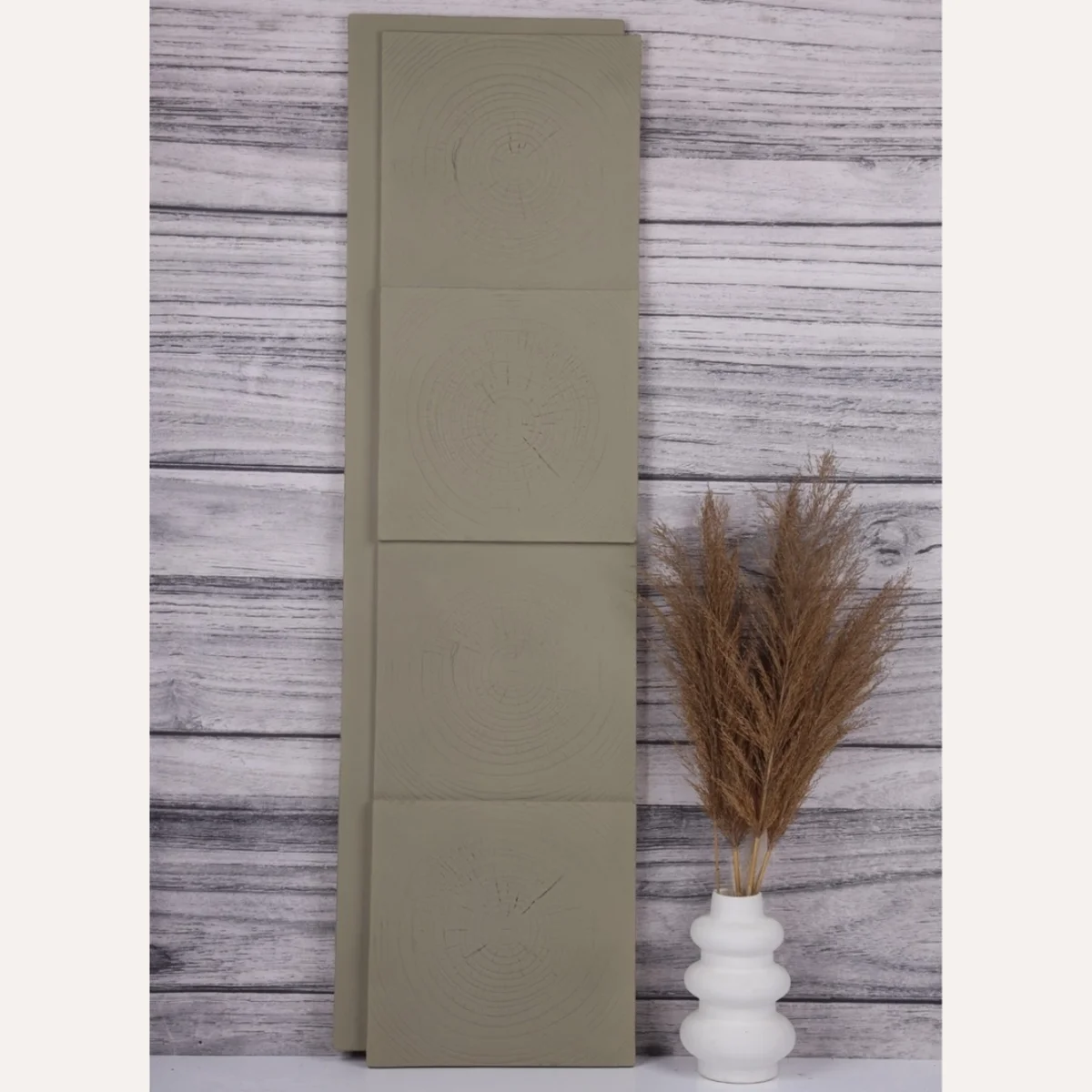 Mirraco PU Stone Wall Panel 1 Feet * 4 Feet | AR - 114 Wood Ring