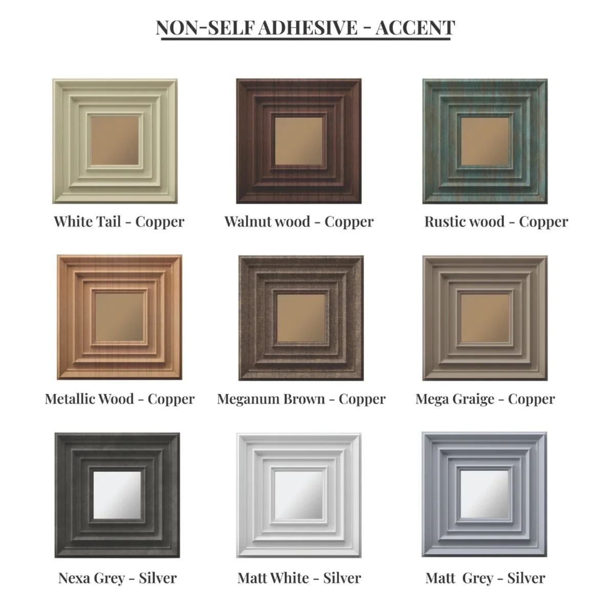 Dekoish Non - Self Adhesive 3D Mirror PVC Panel | Accent - Mega Greige Copper