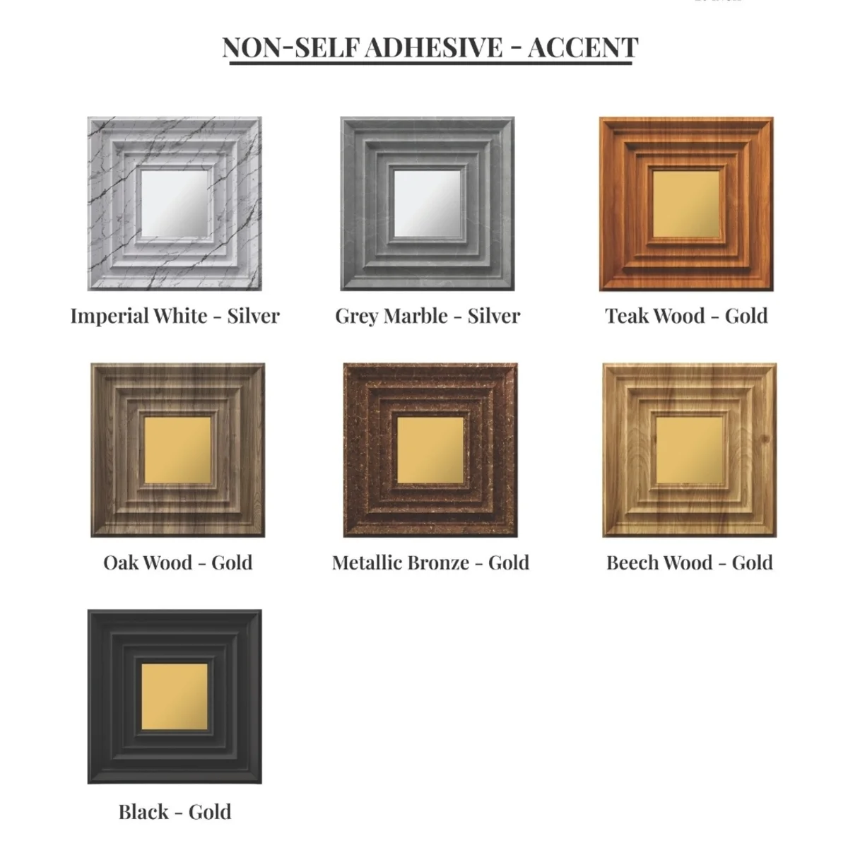 Dekoish Non - Self Adhesive 3D Mirror PVC Panel | Accent - Metallic Bronze Gold