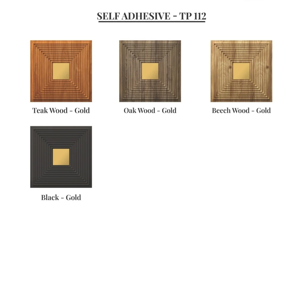 Dekoish Self-Adhesive 3D Mirror PVC Panel | TP 112 - Teak Wood Gold