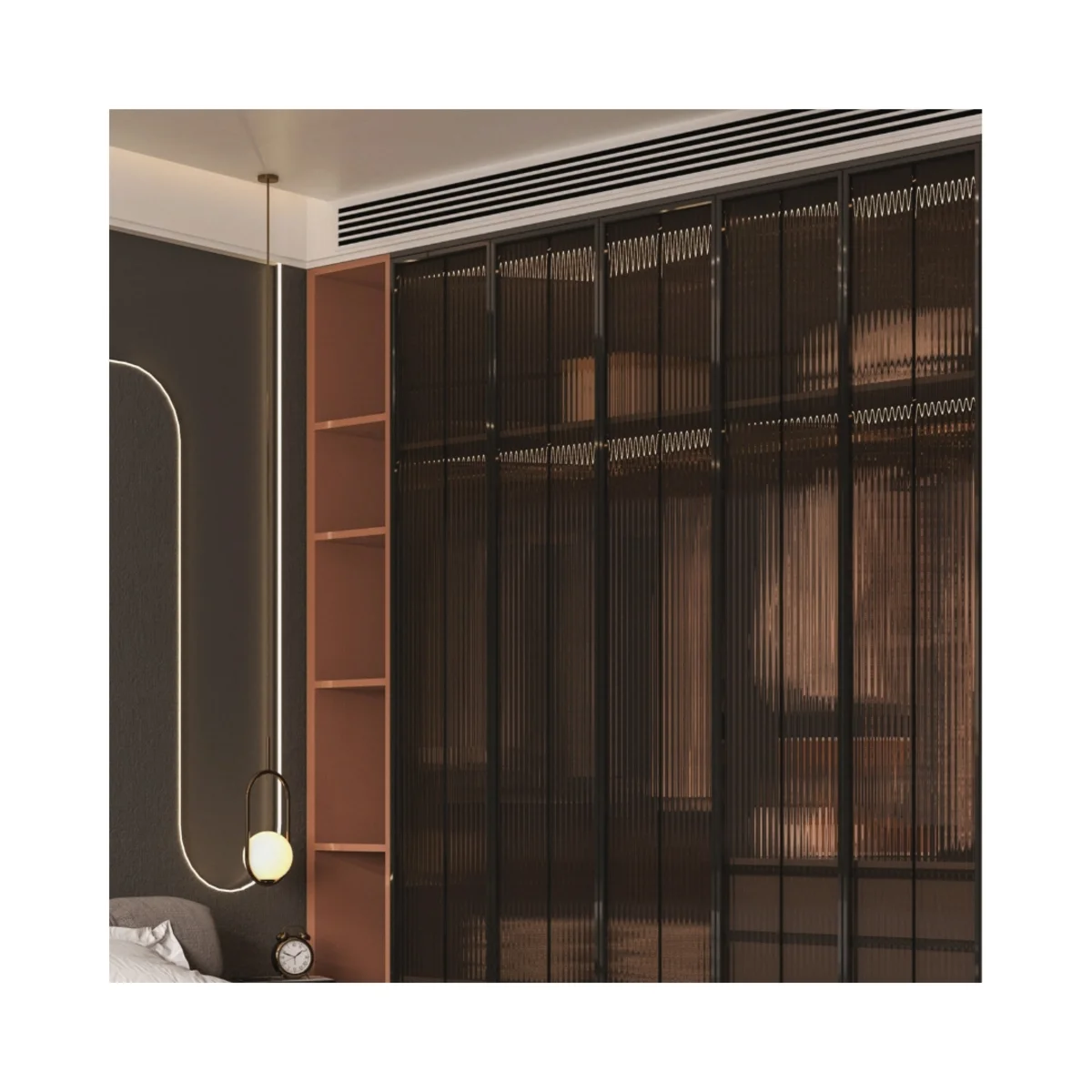 FlutoGlass 4 mm Fluted Glass Acrylic 8 Feet x 4 Feet | Bronze Tinted No 3