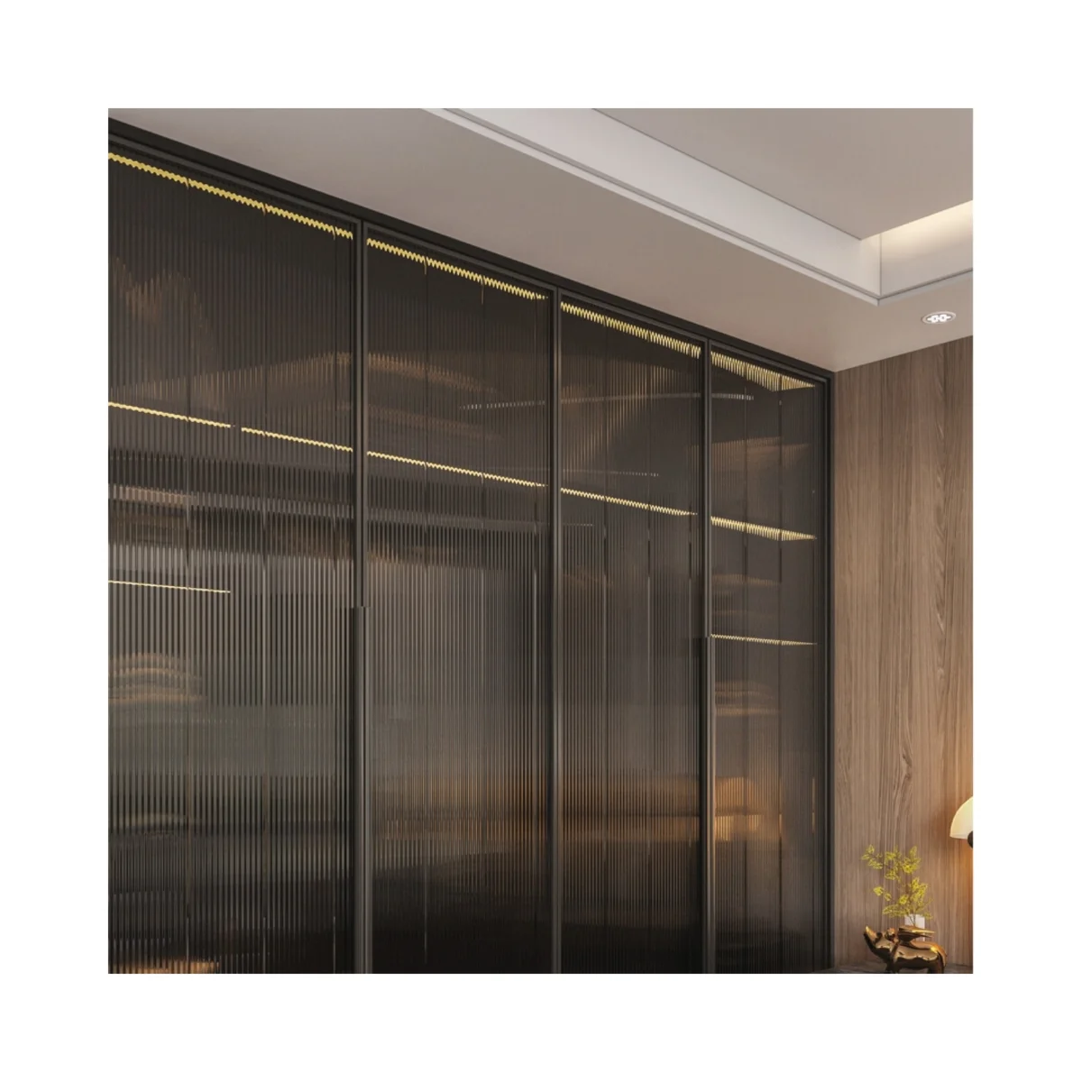 FlutoGlass 4 mm Fluted Glass Acrylic 8 Feet x 4 Feet | Grey Tinted No 3