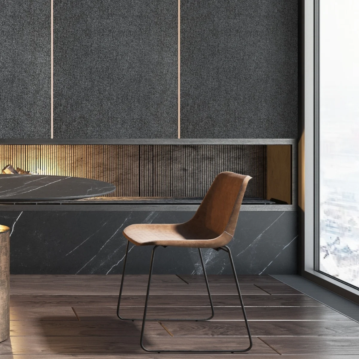 Ariso Edge Charcoal Wall Panels 8 Feet * 2 Feet | AR 5216