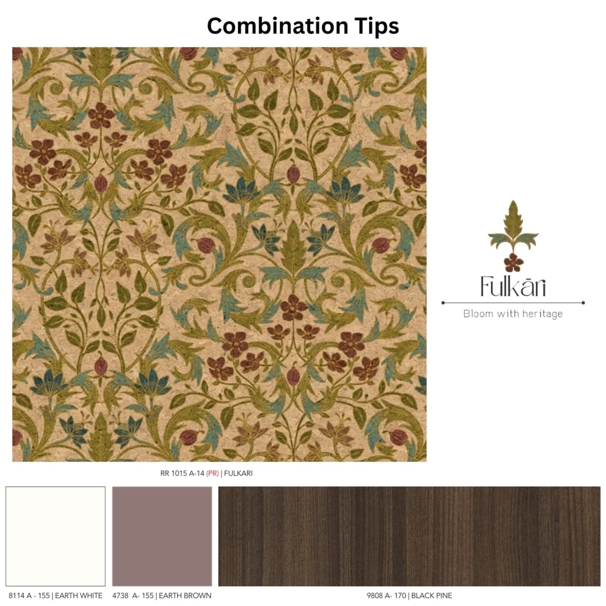 Indian Folk Art 1 mm Digital Laminate (Mica/Sunmica) | Fulkari - RR 1015 A-14 (PR)