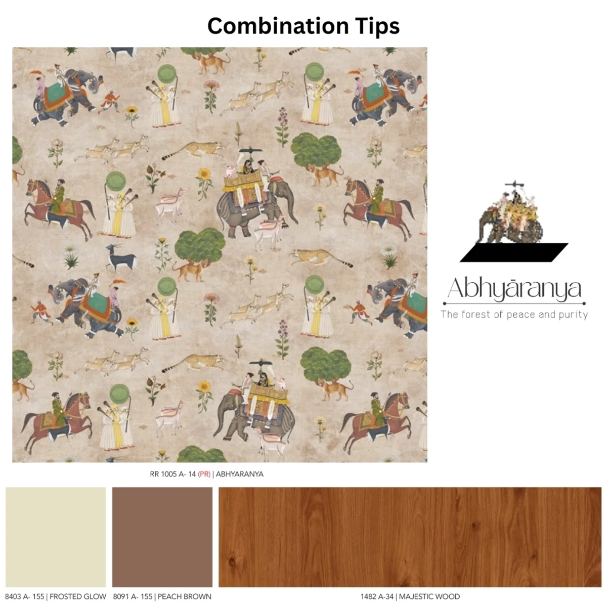 Indian Folk Art 1 mm Digital Laminate (Mica/Sunmica) | Abhyaranya - RR1005 A-14 (PR)