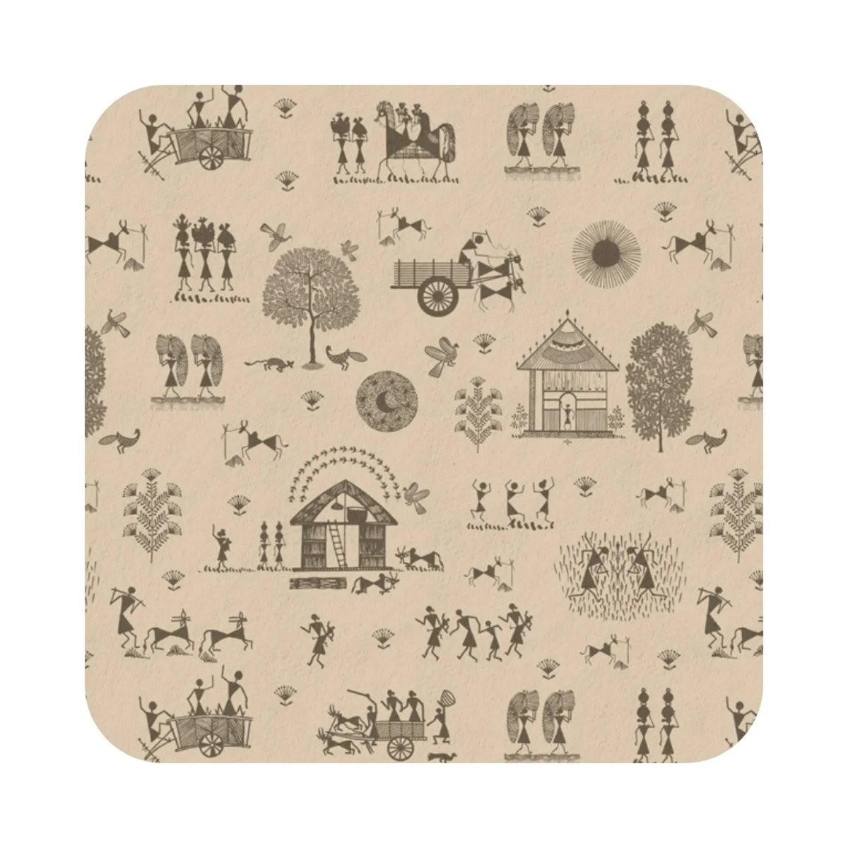 Indian Folk Art 1.25 mm Digital Laminate (Mica/Sunmica) | Gramchitra - RR1008 A-200 (PR)