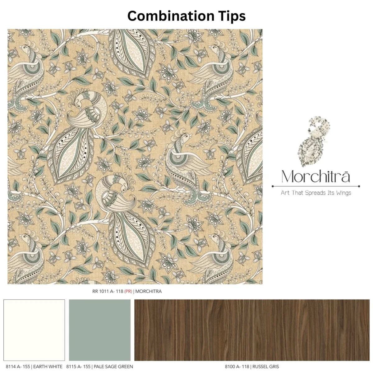 Indian Folk Art 1 mm Digital Laminate (Mica/Sunmica) | Morchitra - RR1011 A-118 (PR)