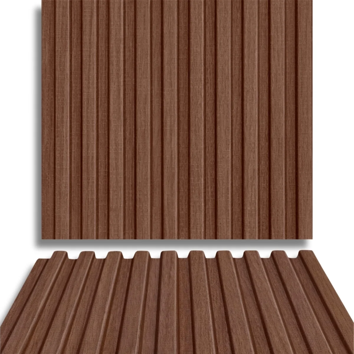 Fire Retardant HDPC Wooden Louvers Panel / Planks 9.5 Feet * 5 Inch | FR 1628