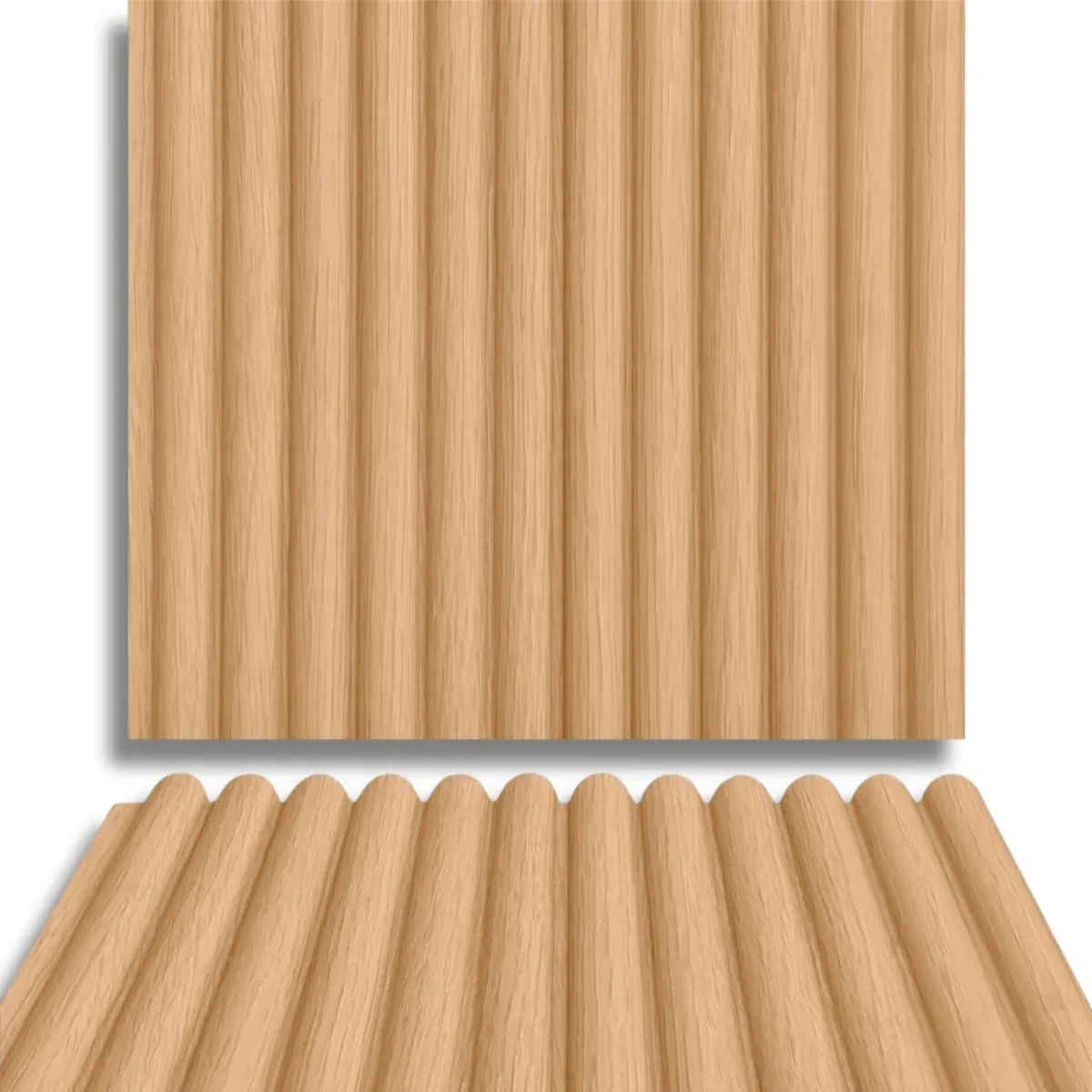 Fire Retardant HDPC Wooden Fluted Louvers Panel / Planks 9.5 Feet * 5 Inch | FR 1631