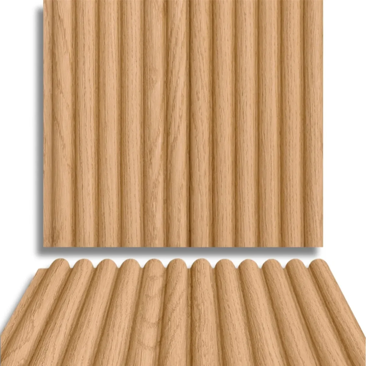 Fire Retardant HDPC Wooden Fluted Louvers Panel / Planks 9.5 Feet * 5 Inch | FR 1632