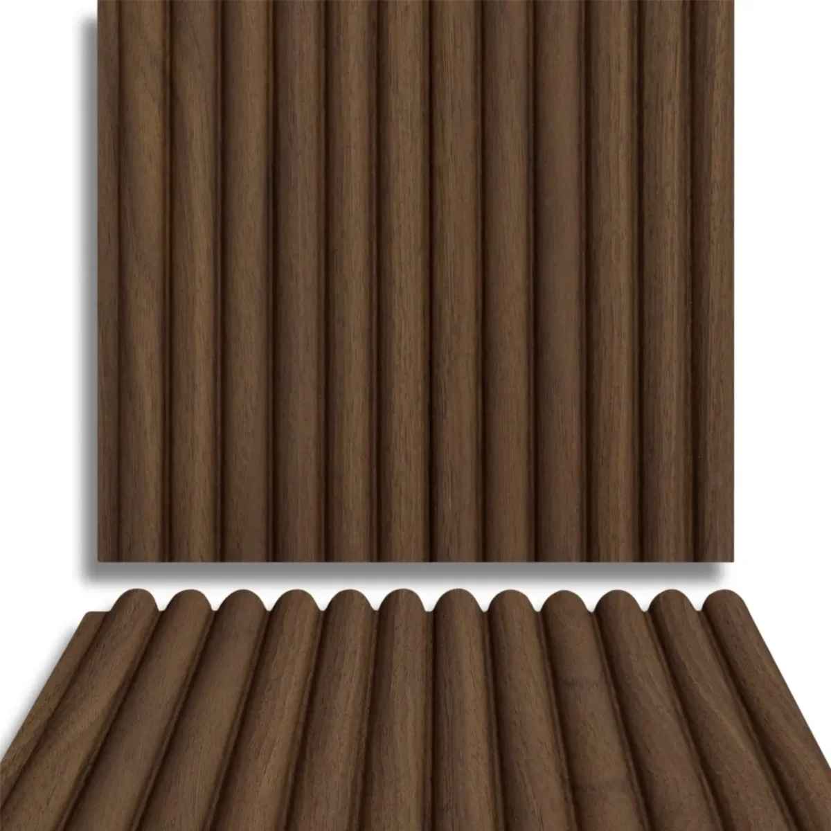 Fire Retardant HDPC Wooden Fluted Louvers Panel / Planks 9.5 Feet * 5 Inch | FR 1638