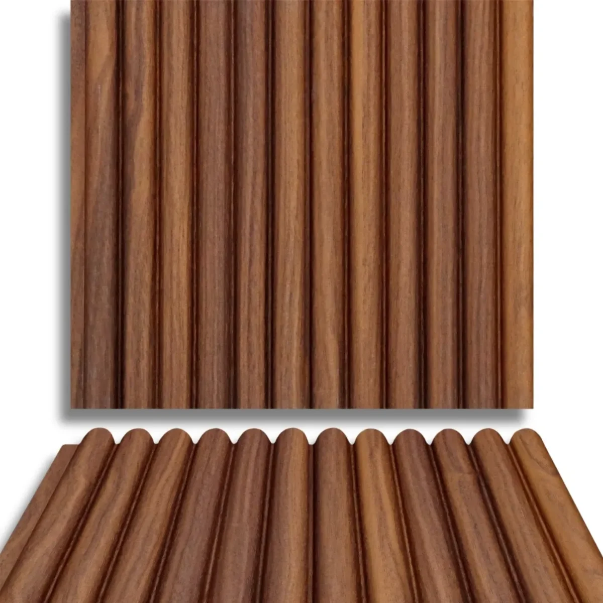 Fire Retardant HDPC Wooden Fluted Louvers Panel / Planks 9.5 Feet * 5 Inch | FR 1640
