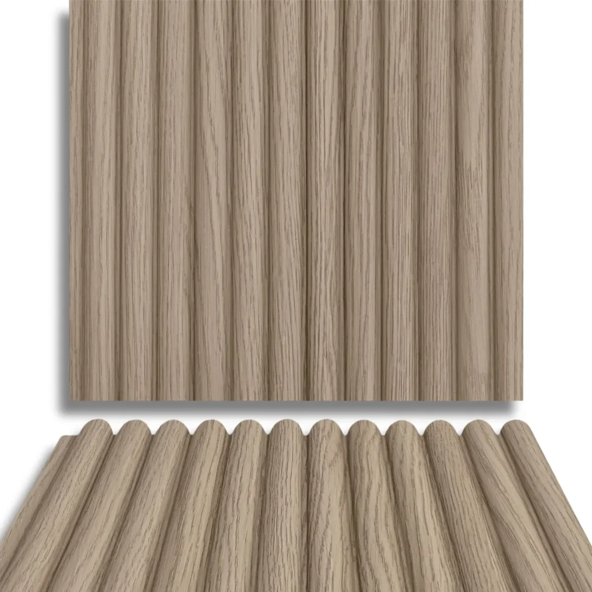 Fire Retardant HDPC Wooden Fluted Louvers Panel / Planks 9.5 Feet * 5 Inch | FR 1641